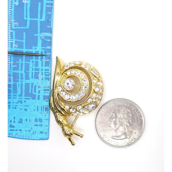 Swarovski Clear Crystal Rhinestone Goldtone Snail - Picture 10 of 11